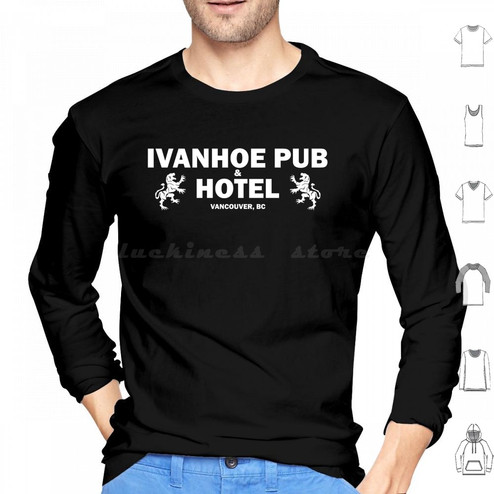 Wine Beer Logo - Ivanhoe Pub-Wit op zwart hoodies Ivanhoe