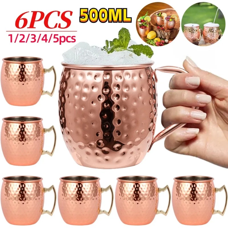 Wine Beer Juice - 1-6PCS Cocktail Wijnbeker Moskou Mule Mokken