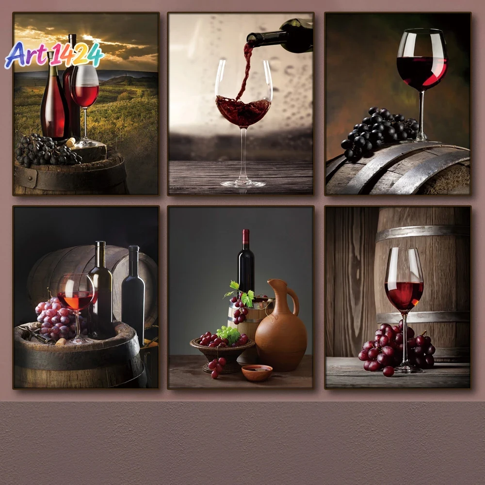 Wine Beers - 1 stuk canvas schilderij zonder lijst,