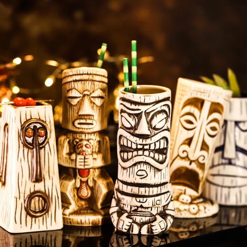Wine Beer Juice - Creatieve keramische mok sjamaan totem gezicht
