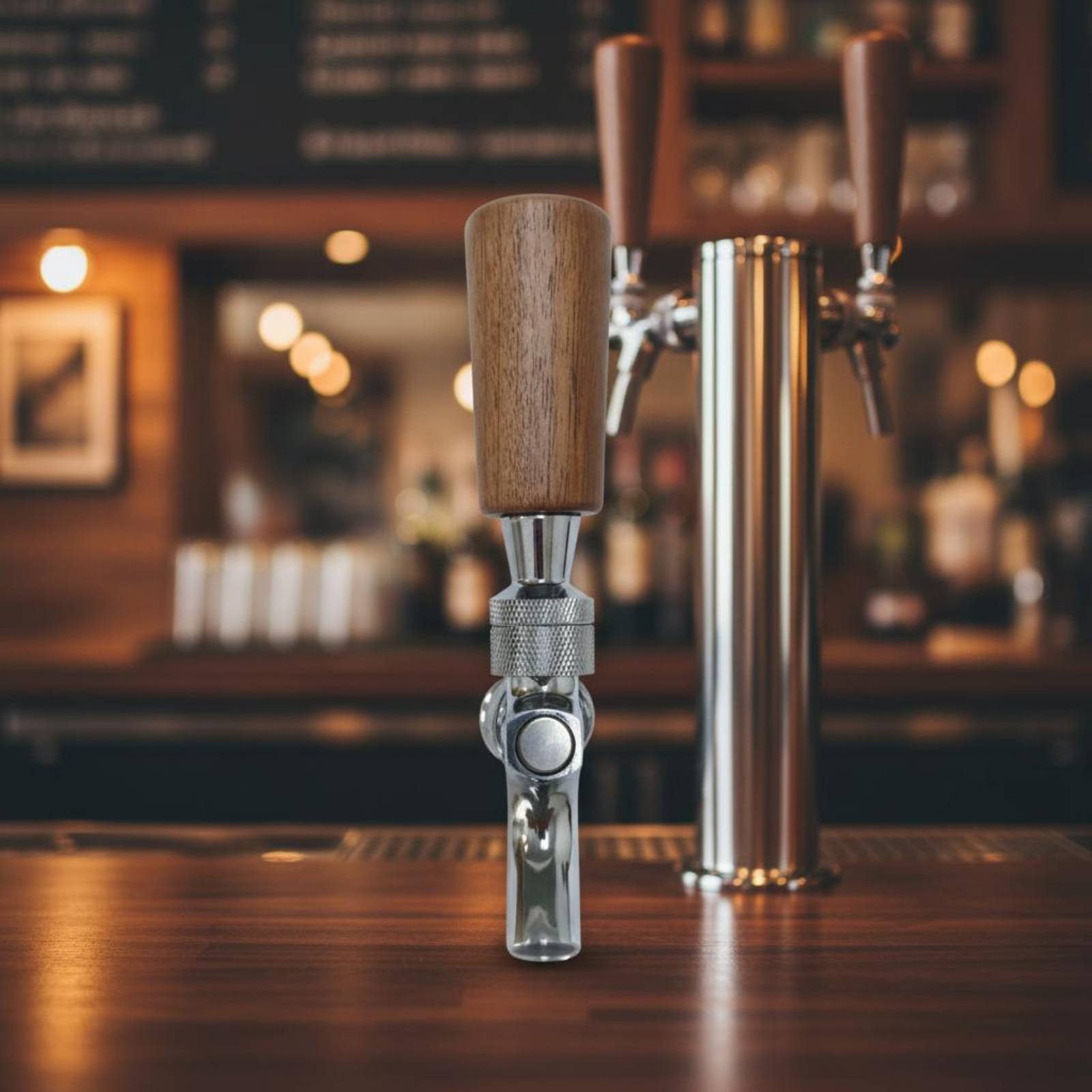 Korte houten biertapgreep van  - Wine Beers recensie en prijs