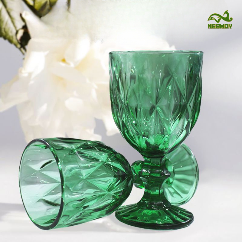 Groene gegraveerde reliëf glaz - Wine Beer Juice recensie en prijs